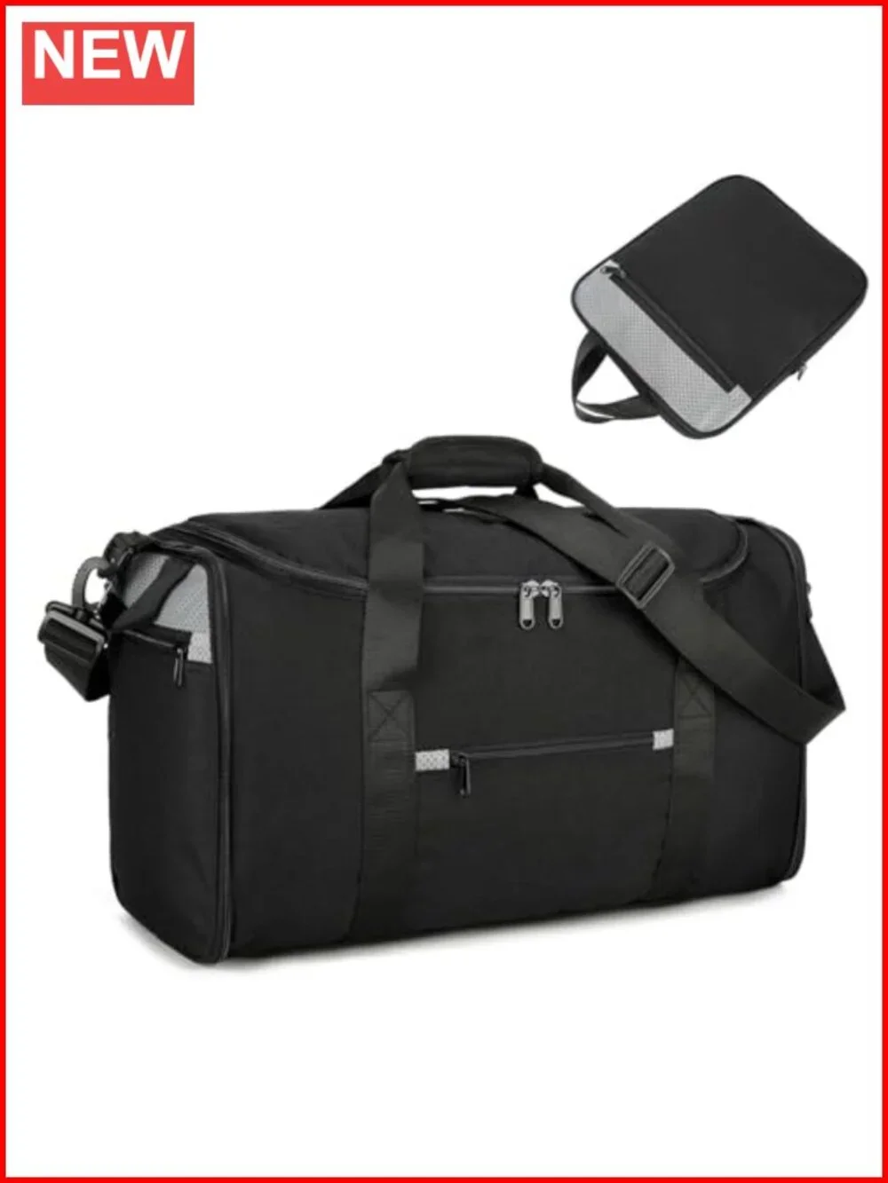 Foldable Duffel Bag - 18 inch Small Gym Bag for Travel, Carry On